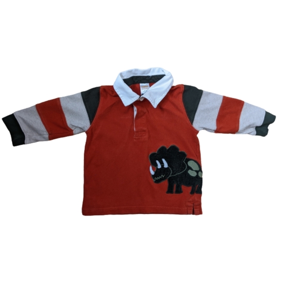 Gymboree Boys Long Sleeve Dinosaur Polo Size 18-24M - Picture 2 of 3